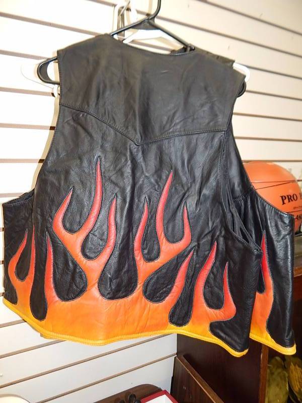 New Mens Krazy Skins Leather Vest  xl