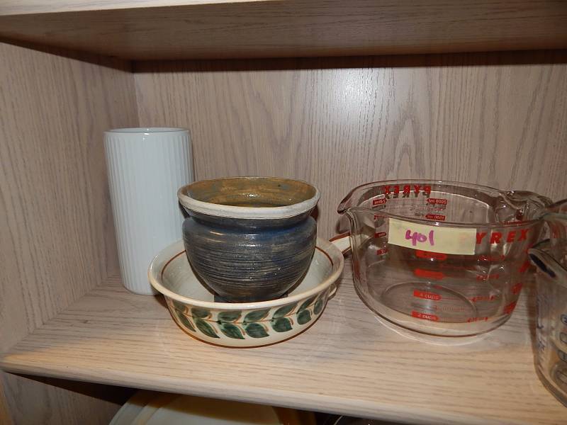 Lot of Pyrex Measuring cups, and misc