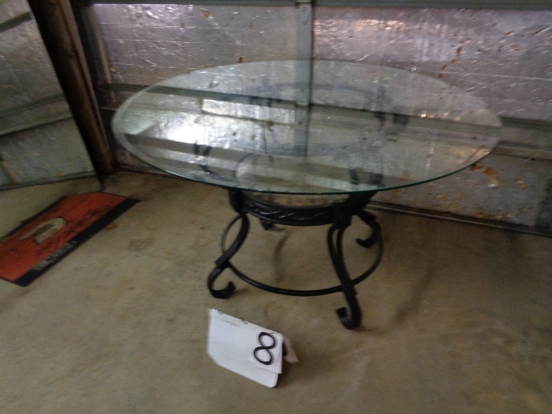 Large Glass  Metal Table