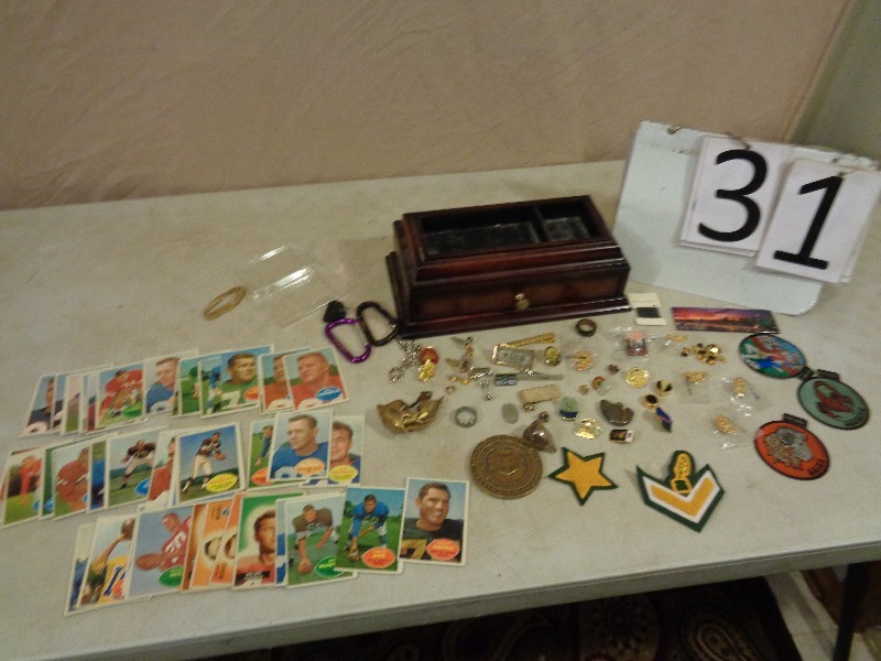 Football Cards, Pins, Rings, More