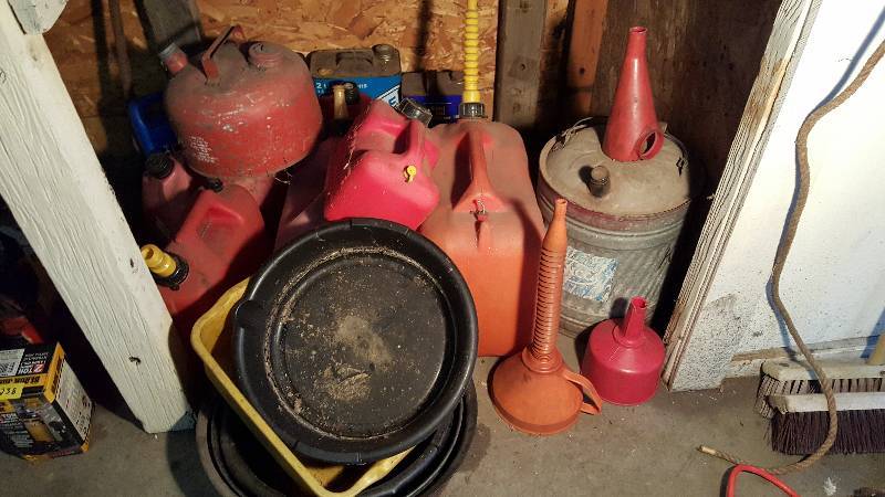 lot 247 image: Group of Gas Cans & Oil Pans