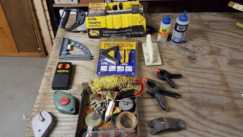 lot 255 image: Stanley Clamping Mitre Box, Clamps, Chalking Line, Etc.