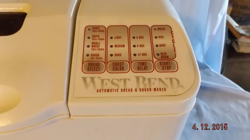 West Bend Bread Machine