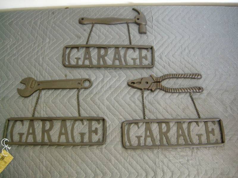3 Iron Garage Signs
