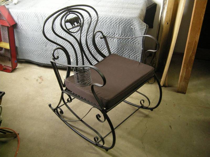 Metal Black Bear Rocking Chair