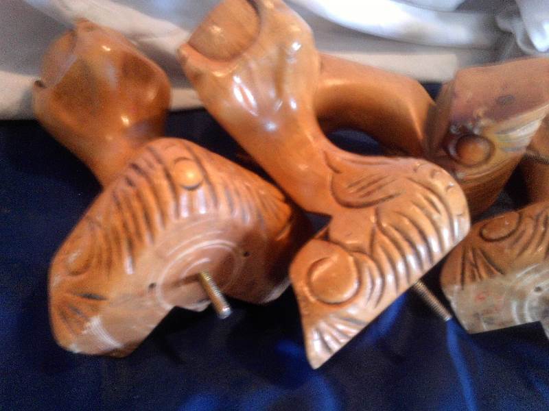 set of 4 wooden leg bottoms