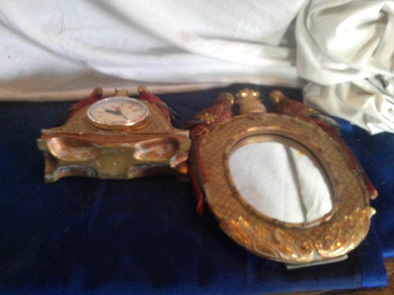 vintage clock and mirror