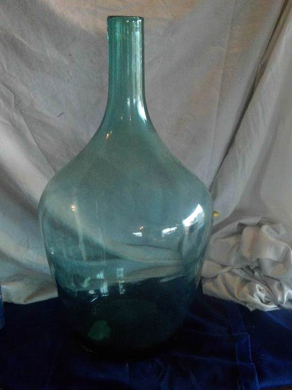 large blue glass bottle