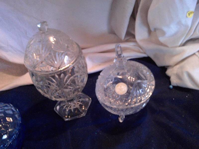 3 crystal candy dishes