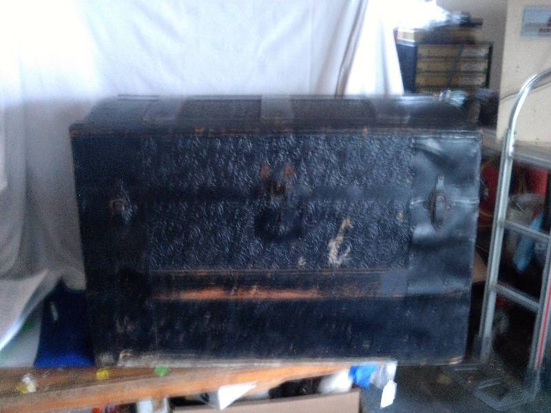 vintage wooden trunk
