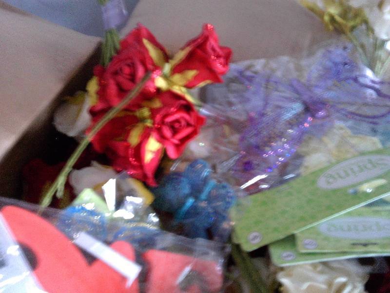 box of crafting flowers