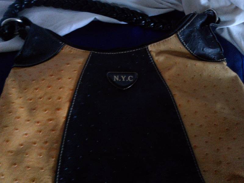 nyc leather hand bag