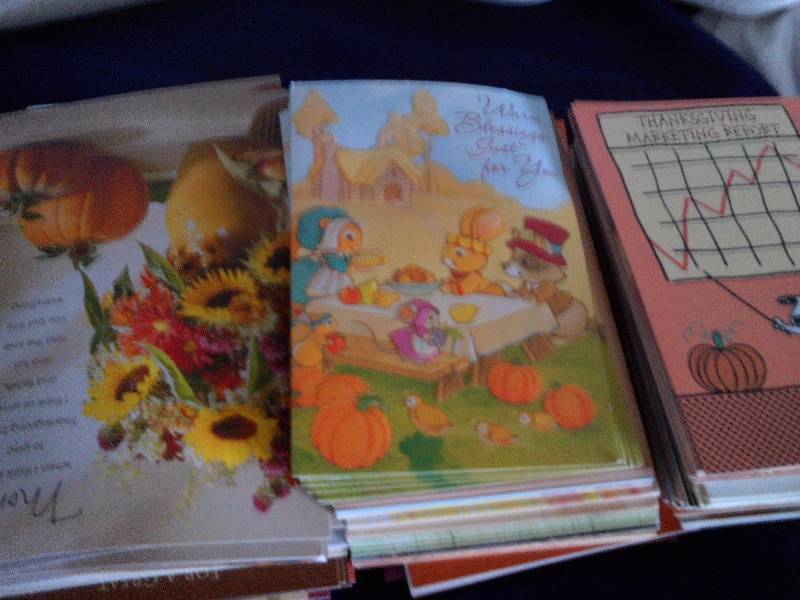 box of thanks giving cards