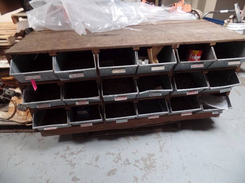 lot 21 image: Parts Cabinets with Bins and Contents