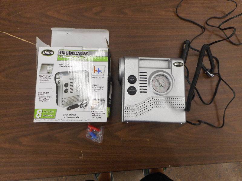 lot 32 image: SLIME PORTABLE AIR COMPRESSOR TIRE INFLATER