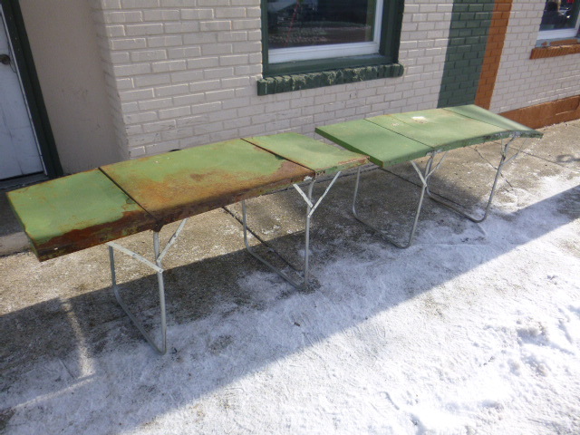 lot 28 image: 2 Metal Folding Camp  Tables