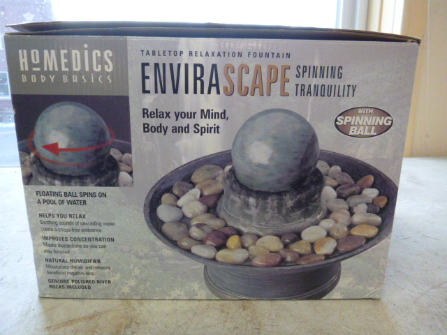 lot 109 image: New Homedics Envirascaple Table Top Fountain
