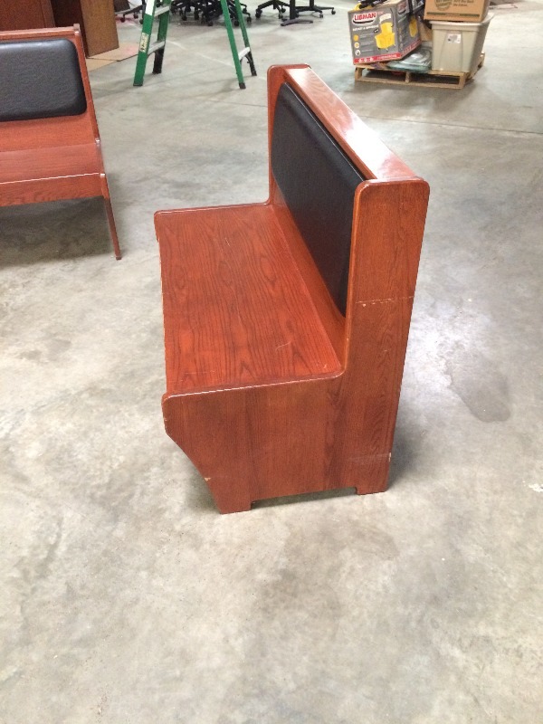 Wood Booth Bench - Single Sided    Measures 44 long x 23.5 wide x 36 high