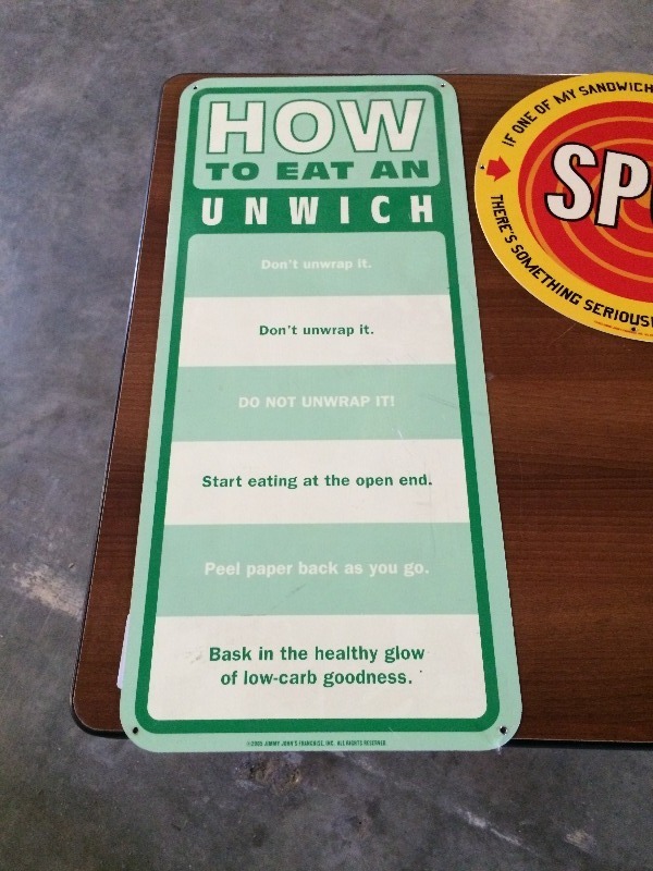 Jimmy Johns Signage - Great for man cave  Lot of 4 see all pictures for more details