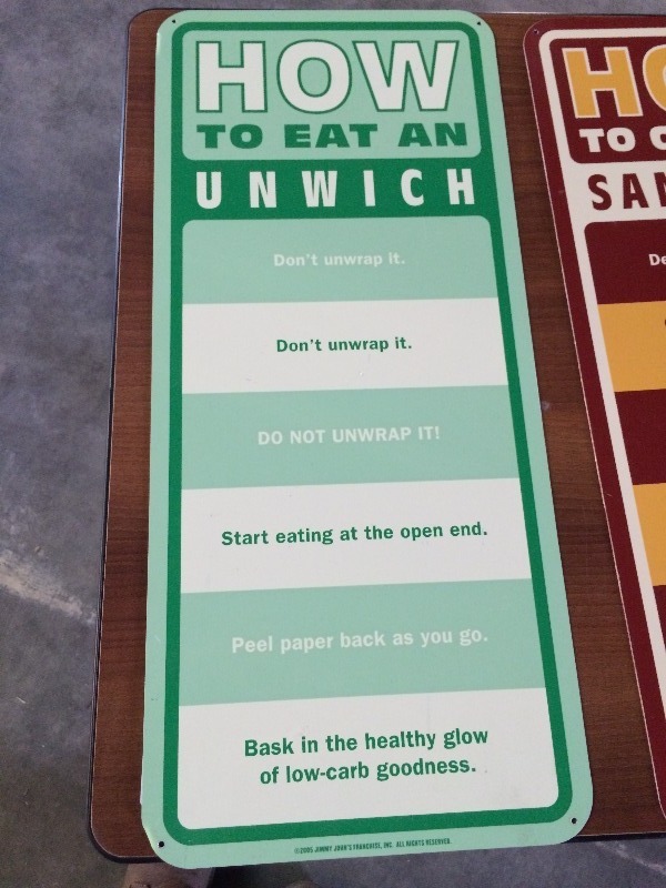 Jimmy Johns Signage - Great for man cave  Lot of 5 see all pictures for more details