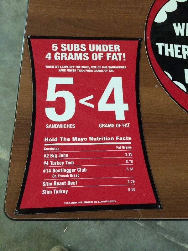 Jimmy Johns Signage - Great for man cave  Lot of 4 see all pictures for more details