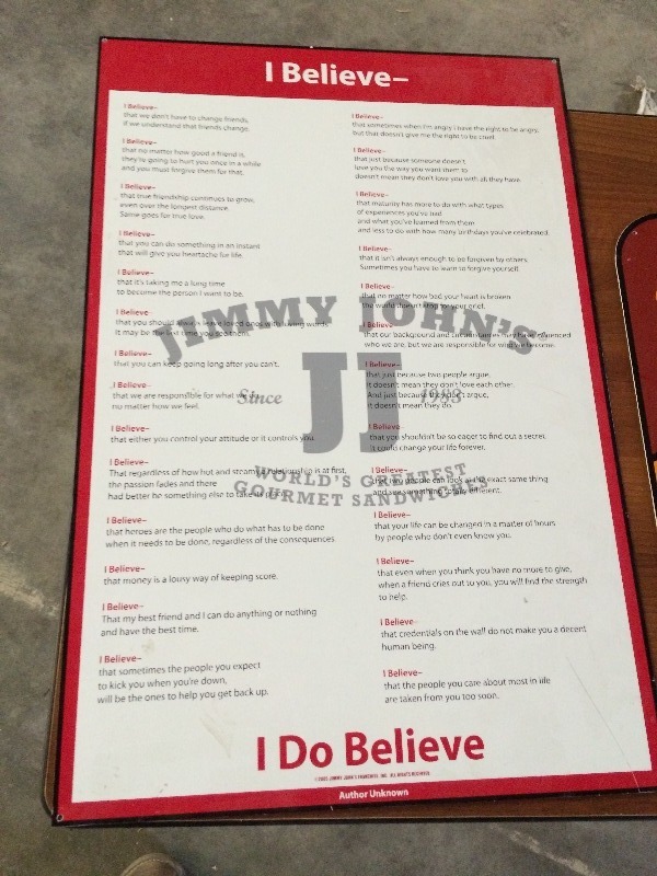 Jimmy Johns Signage - Great for man cave  Lot of 2 see all pictures for more details
