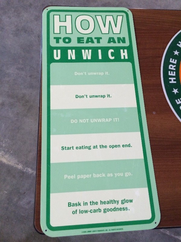 Jimmy Johns Signage - Great for man cave  Lot of 3 see all pictures for more details