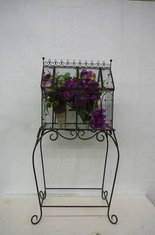 Metal and glass decorative stand 42 tall