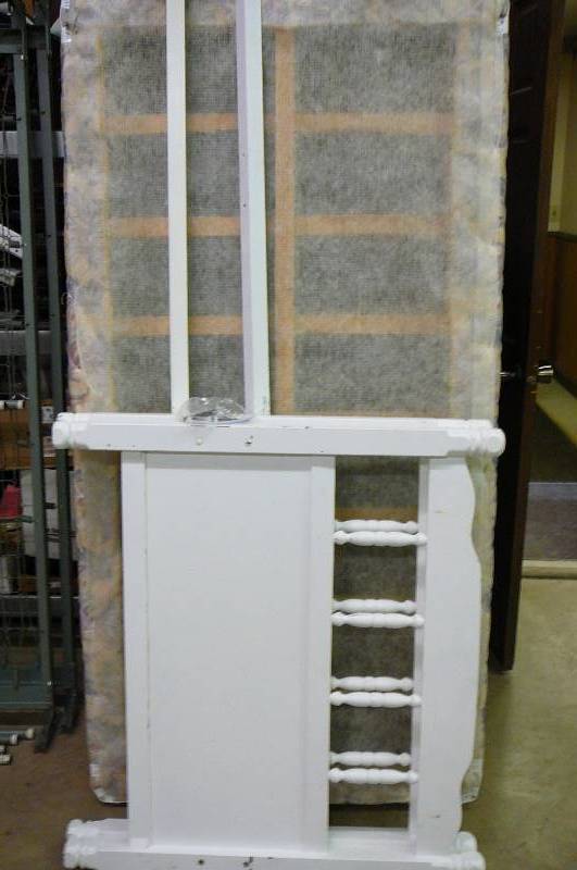 Bed Frame Head Board & Box spring and Mattress 29 12 wide white
