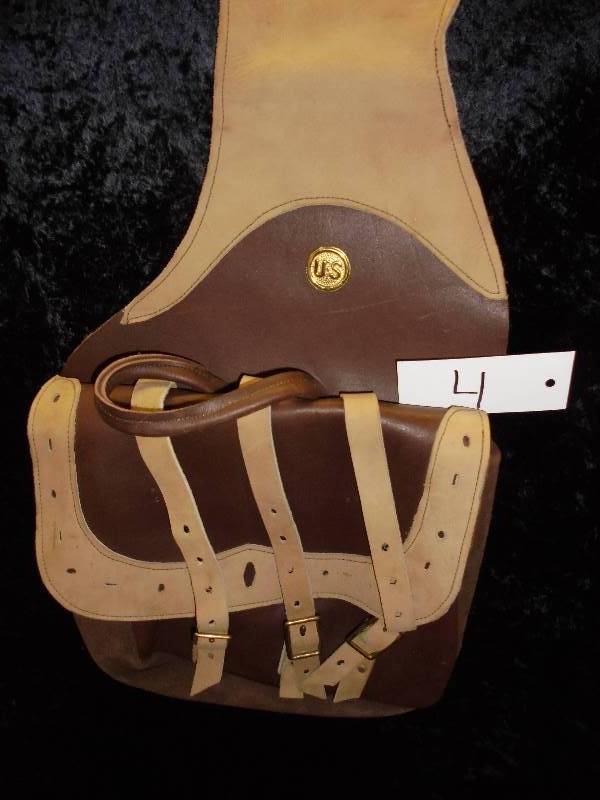 Leather Saddle Bag - 2 Tone Brown wUS Medallion