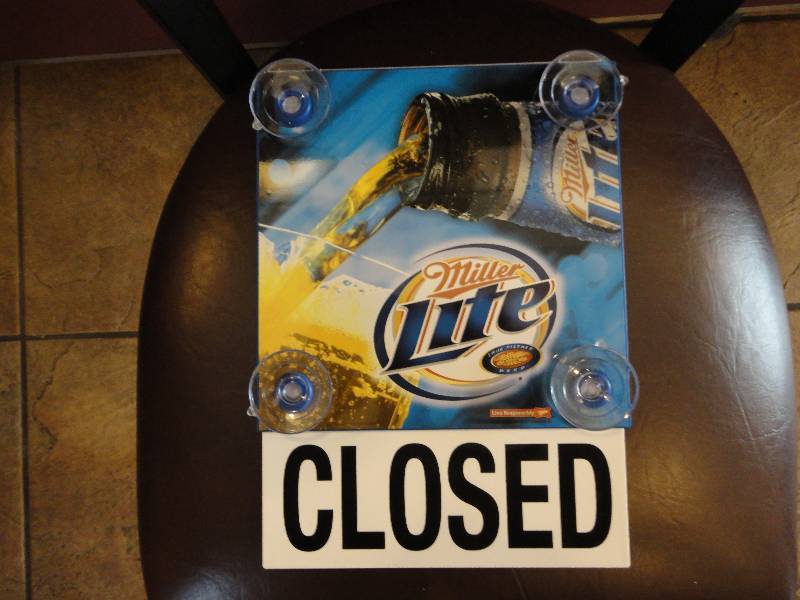 Miller Lite Open  Close Sign New