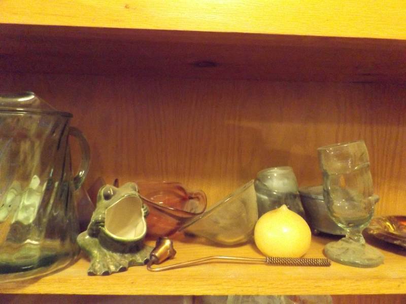 Glass Art, Pitcher, Frog