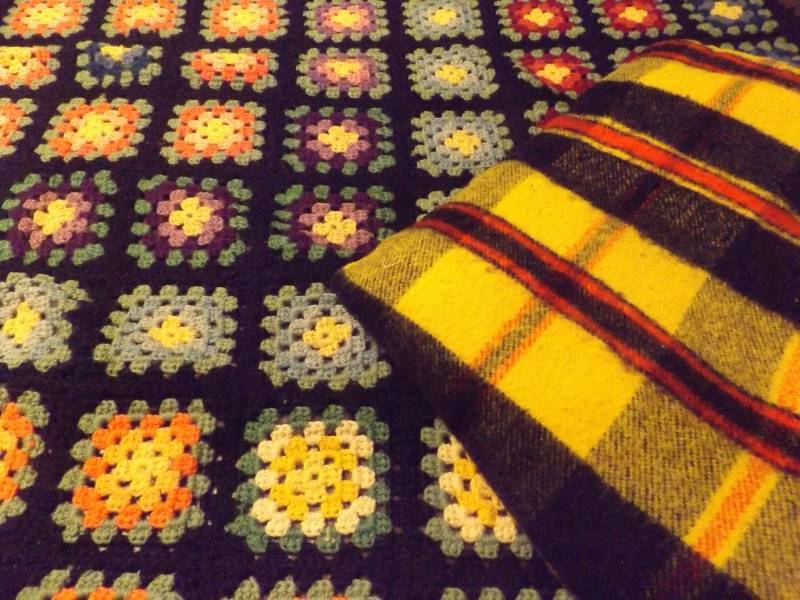 Granny Square Afghan, Plaid Blanket