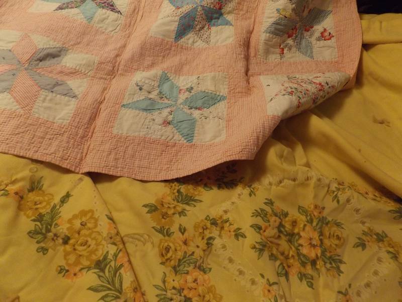 Handmade Yellow Quilt, Handmade Pink Baby Quilt