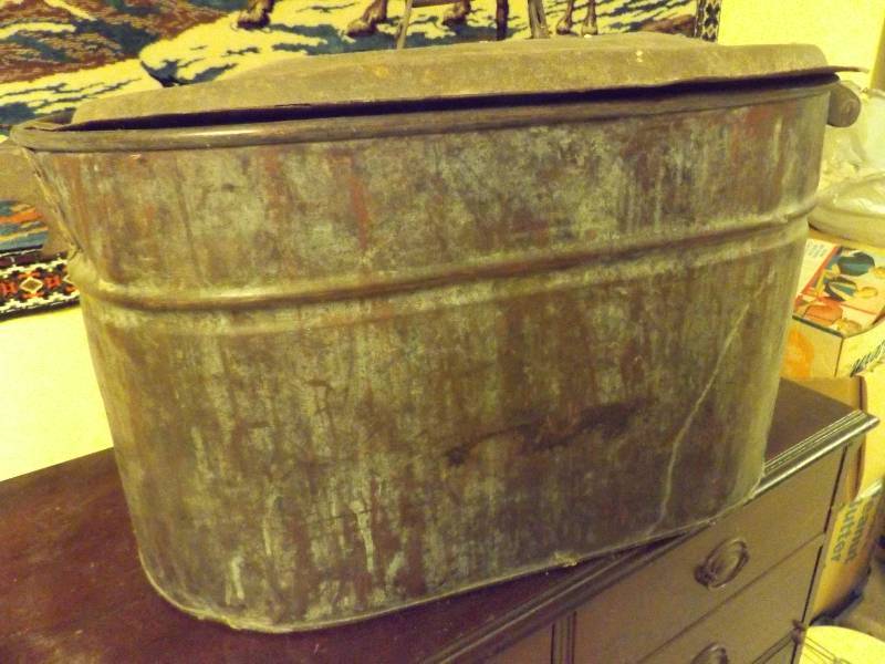 Copper Oval Dcor Basket and Contents