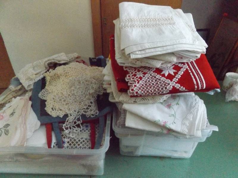 Table Runners, Pillow Cases, Dishtowels, Hand Made Purse, more