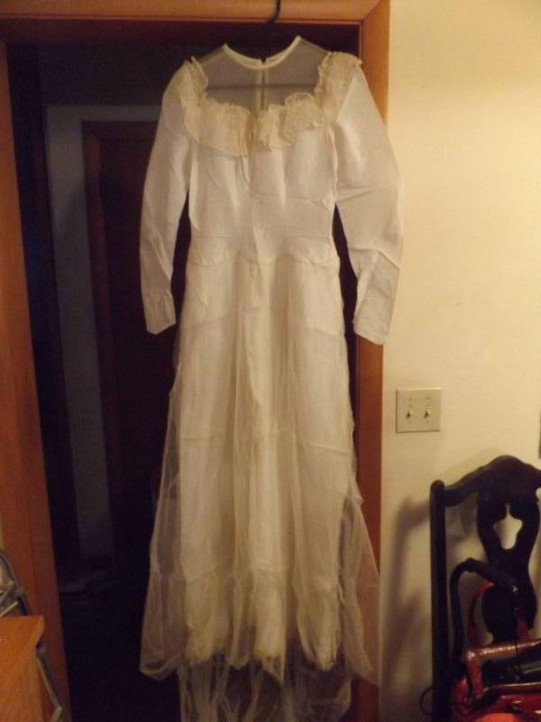 Vintage Satin, Lace and Net Wedding Dress