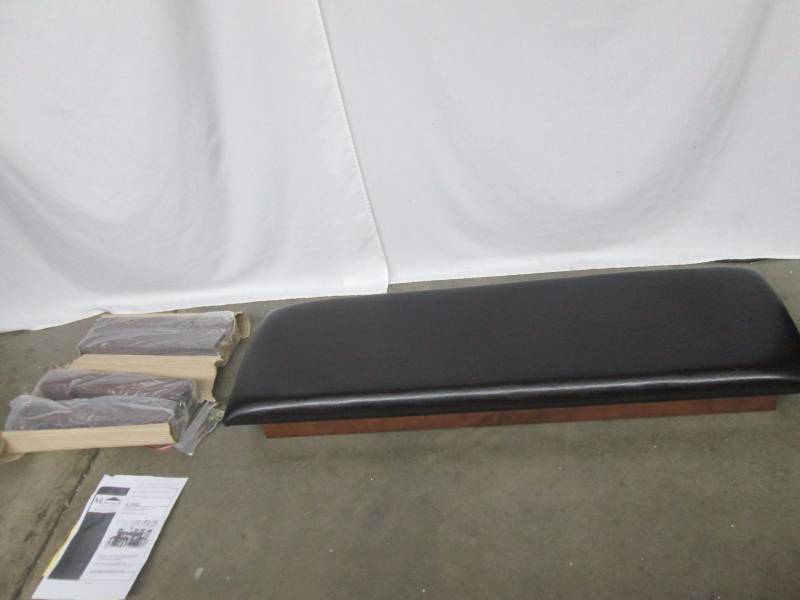 lot 7 image: Monarch Specialties WalnutDark Brown Leather-Look Bench