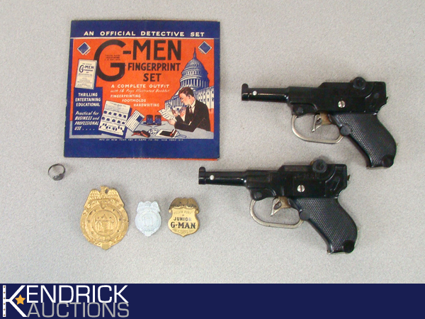 Lot of Vintage G-Man Guns, Badges, etc. Collectibles