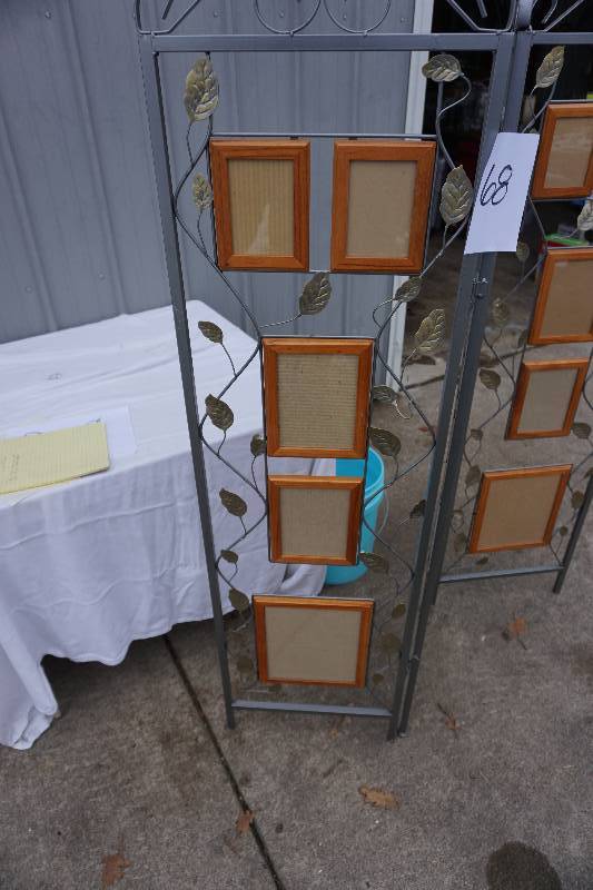 Metal Framed 3 Panel Picture Frame Display Room Decorative Divider