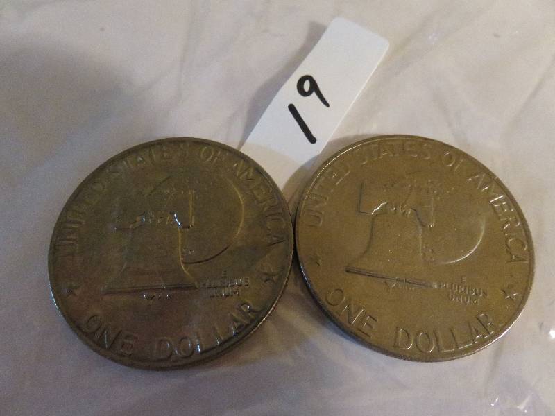 Lot of (2) Eisenhower Dollar Coins