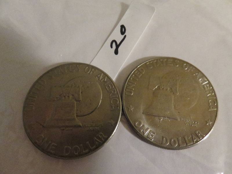 Lot of (2) Eisenhower Dollar Coins