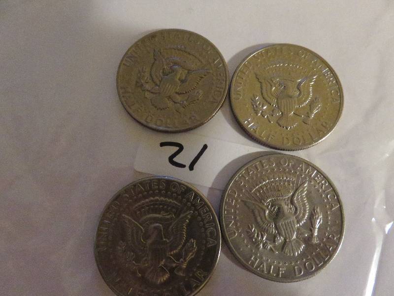 Lot of (4) Kennedy Half Dollars