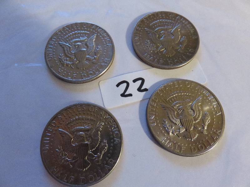 Lot of (4) Kennedy Half Dollars