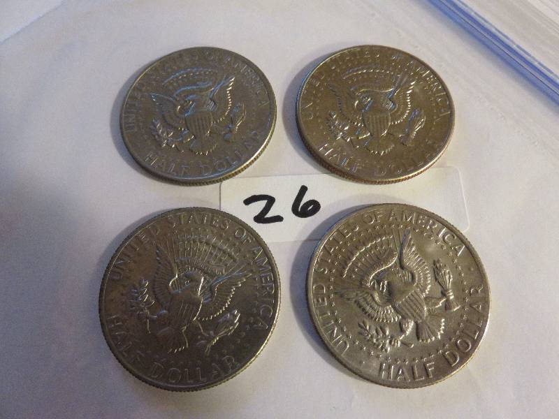 Lot of (4) Kennedy Half Dollars