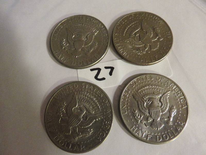 Lot of (4) Kennedy Half Dollars