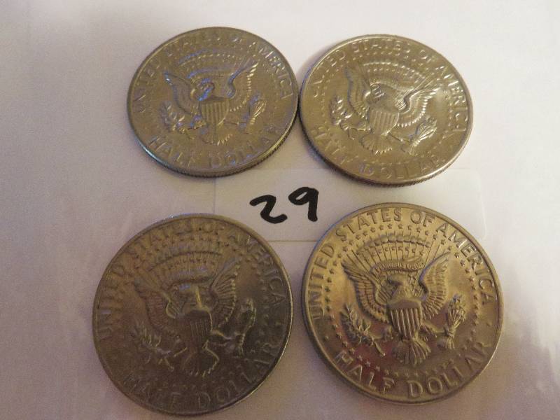 Lot of (4) Kennedy Half Dollars
