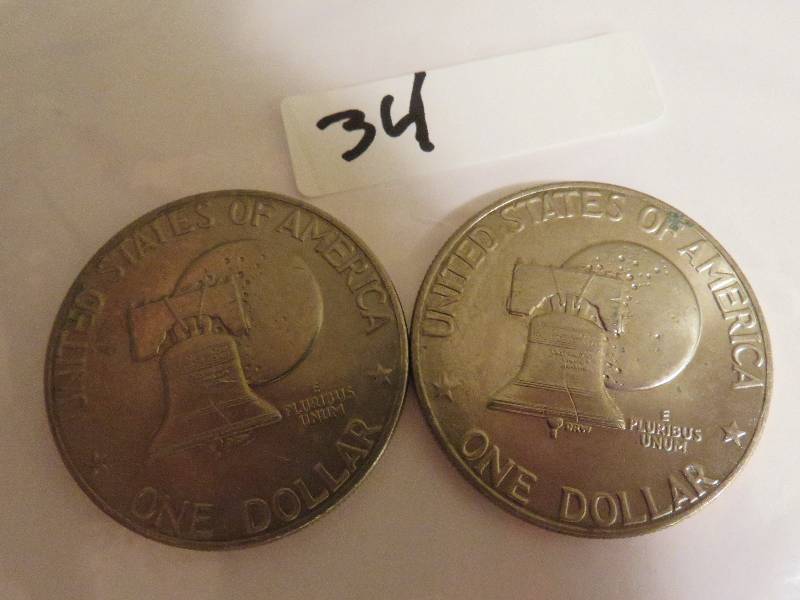 Lot of (2) Eisenhower Dollar Coins