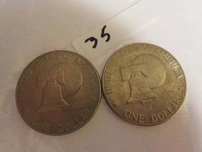 Lot of (2) Eisenhower Dollar Coins
