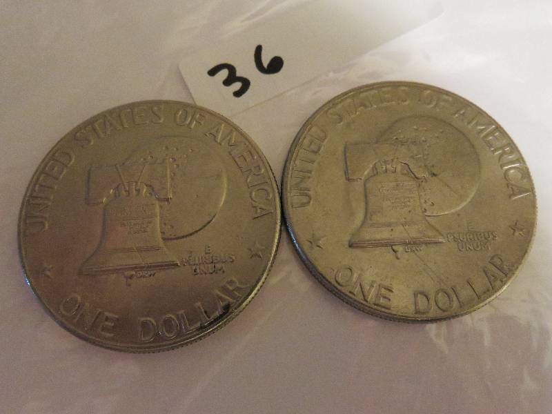 Lot of (2) Eisenhower Dollar Coins